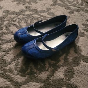 Blue Guess Mary Jane flats.